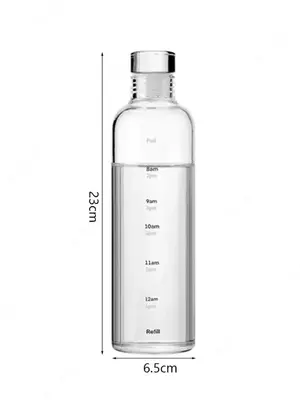 Стеклянная глянцевая бутылка для воды (500 мл)