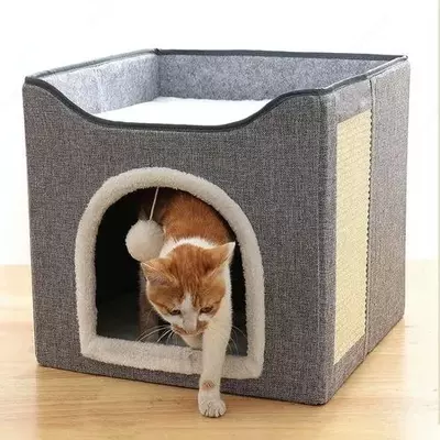 300 000 сум / шт.   Универсальная лежанка-домик с когтеточкой для кошек и собак 