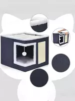 Универсальная лежанка-домик с когтеточкой для кошек и собак  - Tirnoq charxlari