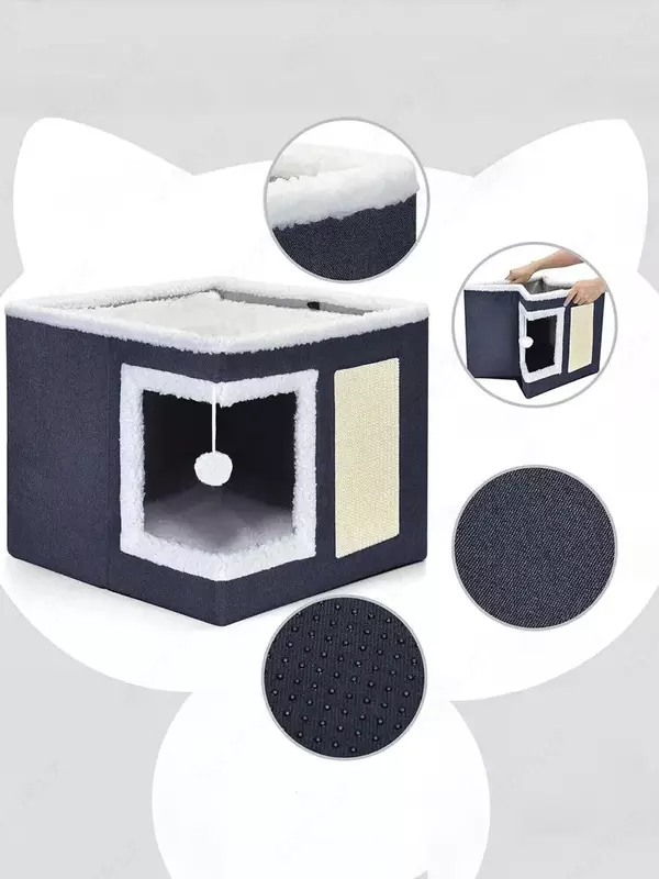 Универсальная лежанка-домик с когтеточкой для кошек и собак  - Tirnoq charxlari