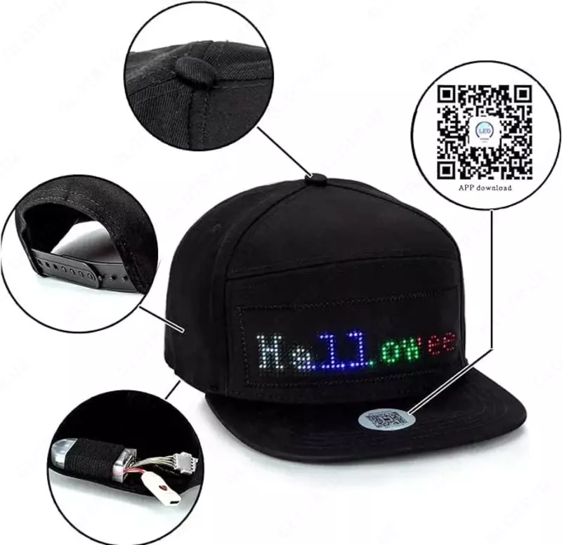 200 000 сум Анимированная светодиодная кепка Bluetooth