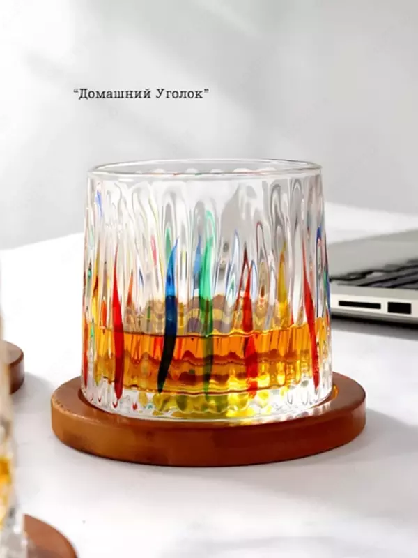 Stakan “Torn” — shisha aylanuvchi stakan, viski, konyak, sharob va kokteyllar uchun, taglik bilan (250 ml)