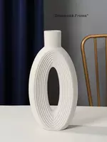 Gipsdan yasalgan ichki bezak vaza – quruq gullar va gullar uchun (26 5×13 5×4 5 sm)