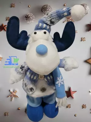 Новогодняя фигурка светящийся олень в вязаном костюмчике (30 см) - 200 000 сум / шт