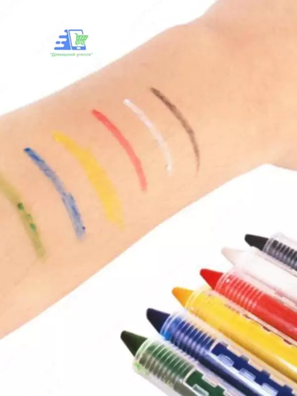 Аквагрим MOTARRO - безопасный набор для лица и тела, легко смывается водой (6 цветов)