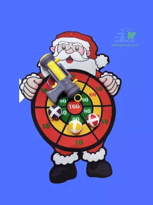 Santa va Qorbola stikerli yangi yil bolalar dartslari "Domashniy ugolok" XK
