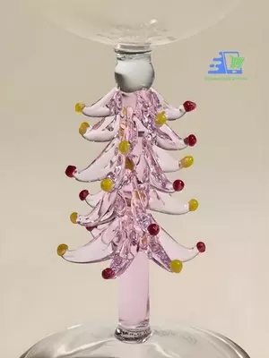 Бокал для вина «Ёлочный» стеклянный, новогодний бокал с фигуркой ёлки на ножке