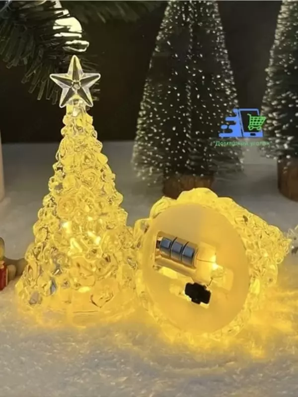 Декоративная LED ёлка со звездой (10 см) - Новогодние украшения