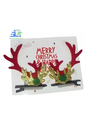 Новогодние заколки для волос «Оленьи рожки»