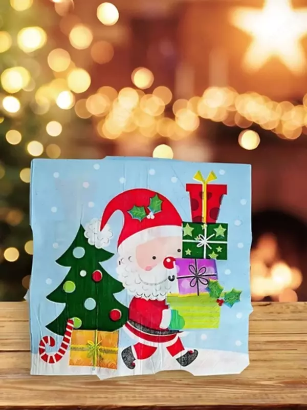 Новогодние салфетки с рождественским принтом