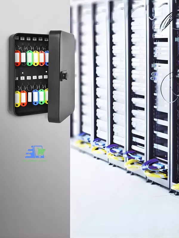  Домашний Уголок - Настенный металлический сейф для ключей на 20 ключей с кодовым замком  черный/серый