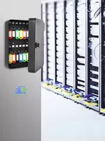  Домашний Уголок - Настенный металлический сейф для ключей на 20 ключей с кодовым замком  черный/серый