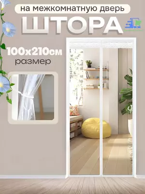 Прозрачная магнитная штора на дверь от холода и ветра  EVA  210 см