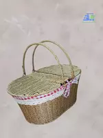  Плетеная корзина для пикника с крышкой и ручками большая легкая для поездок Корзинки для пикника