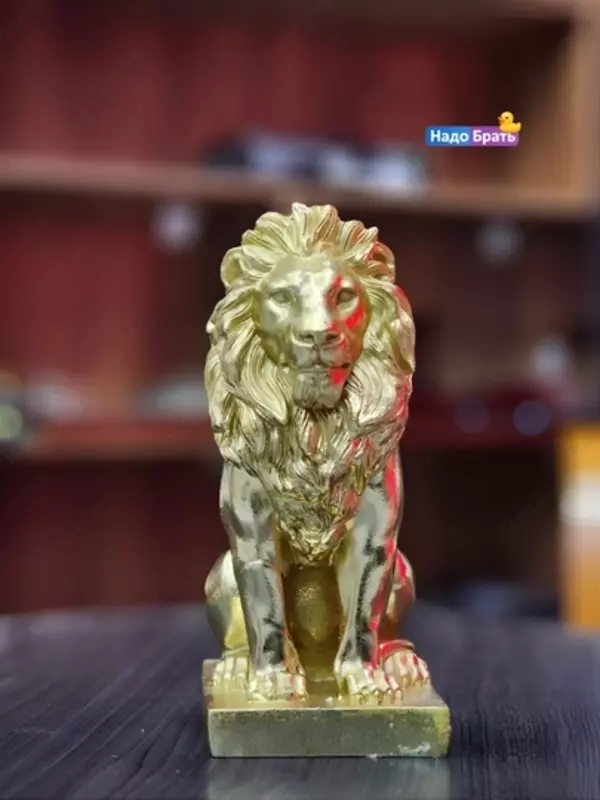 Статуэтка Лев, декор для дома и офиса, фигурка из полистоуна, подарок, (11см× 25см.)