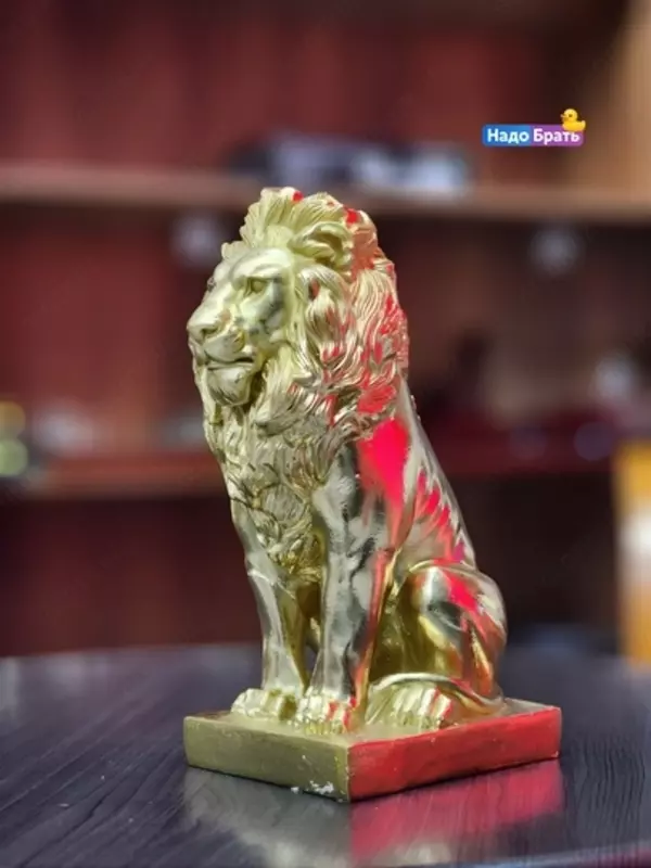 Статуэтка Лев, декор для дома и офиса, фигурка из полистоуна, подарок, (11см× 25см.)