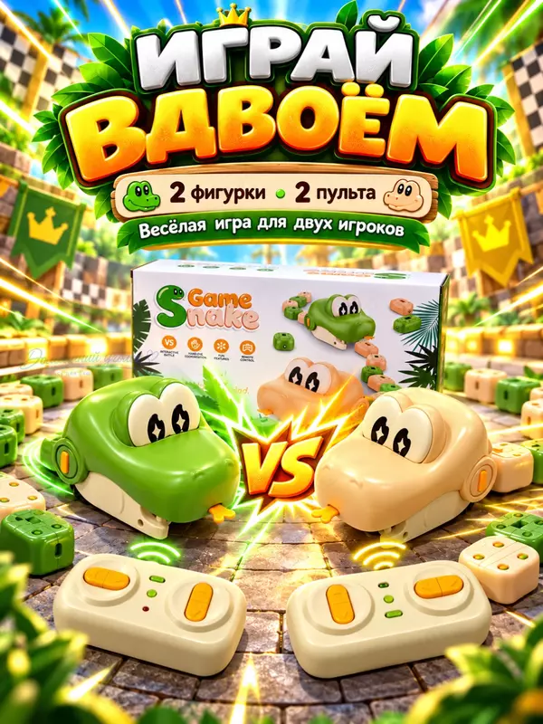 Pultli magnitli ilon RC Greedy Snake, radio boshqaruvli interaktiv bolalar o‘yinchog‘i