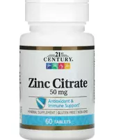 Цитрат цинка 21st Century США 50 мг 60 таблеток - 100 000 сум