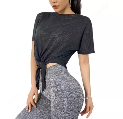 Футболка с завязкой спереди (чёрный)