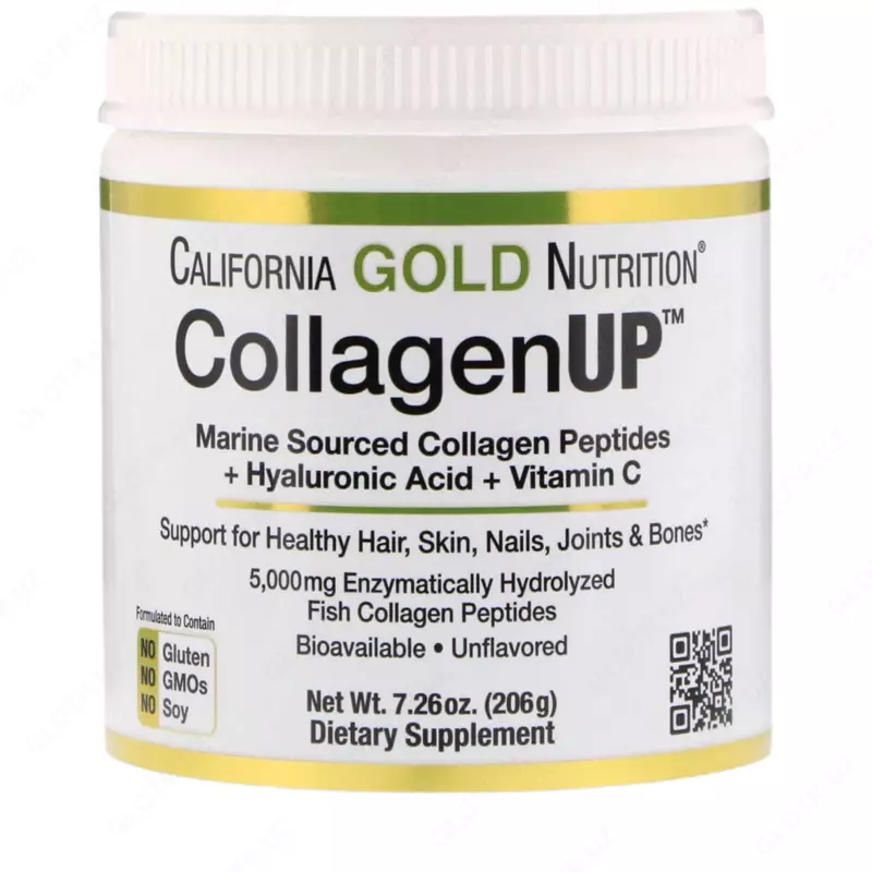 CollagenUp Морской гидролизованный коллаген с гиалуроновой кислотой и витамином C Gold Nutrition США порошок 206 гр