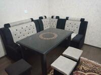  Кухонный уголок с подголовниками (бело-коричневого цвета) разм.160х190 см. - 