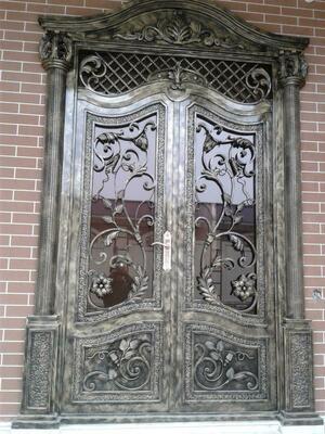 Кованые ворота (цвет мокрого асфальта)