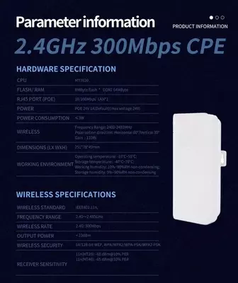 Wifi most 2.4G 300Mb 1KM
