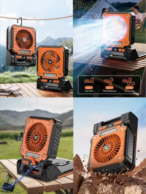 Портативный вентилятор на солнечной панели с зарядкой через USB. ZKTeco