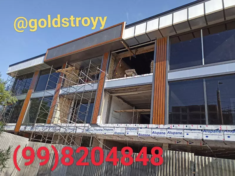 Alukobond va travertin Toshkentda fasad ustasi alukobond va alkafon /Alyukobond 005