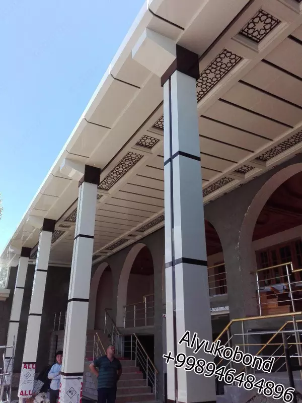 Alukobond va travertin Toshkentda fasad ustasi alukobond va alkafon /Alyukobond 051