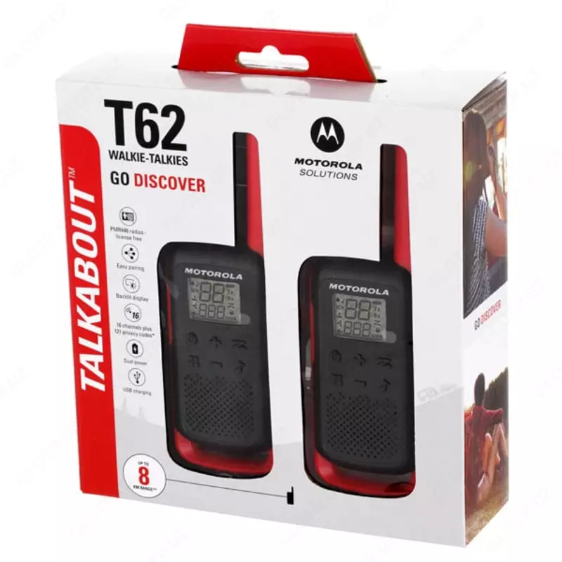   Portativ radio Motorola Talkabout T62  2 dona. (Qizil/qora)
