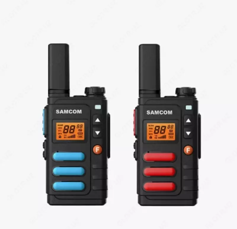 Portativ radiostansiya PMR Samcom FT-18  2 dona (qora/kok/qizil)