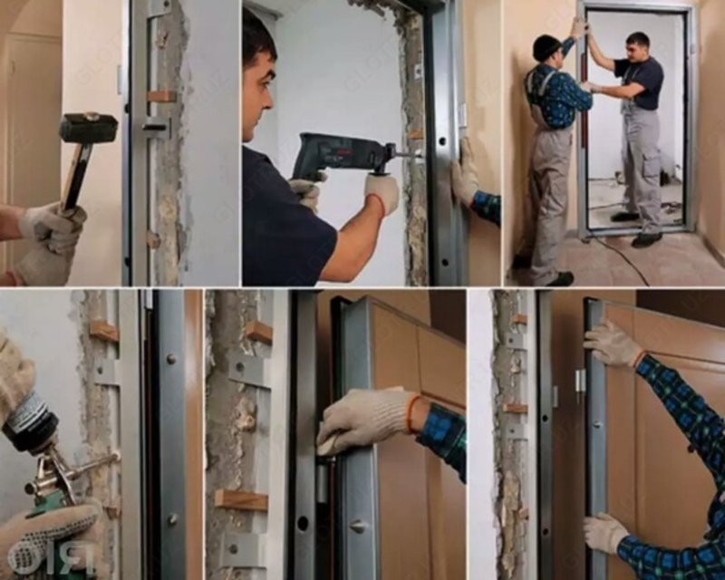  Установка стандартных входных квартирных дверей - 