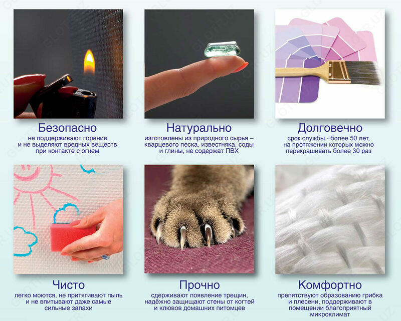 Shisha mato bilan devor qog'ozi