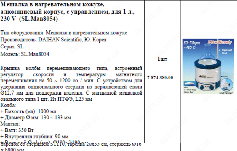  Мешалка в нагревательном кожухе  алюминиевый корпус  с управлением  для 1 л.  230 V (SL.Man8054) - 