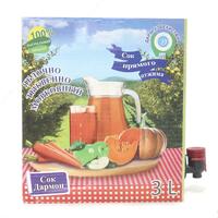 Сок яблочно-морковно-тыквенный пастеризованный 3л (Bag-in-Box)  в картонной коробке