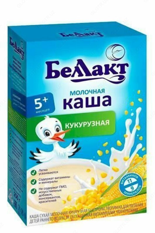 "Bellakt" vitaminlari va minerallari bilan sutli makkajo'xori bo'tqa
