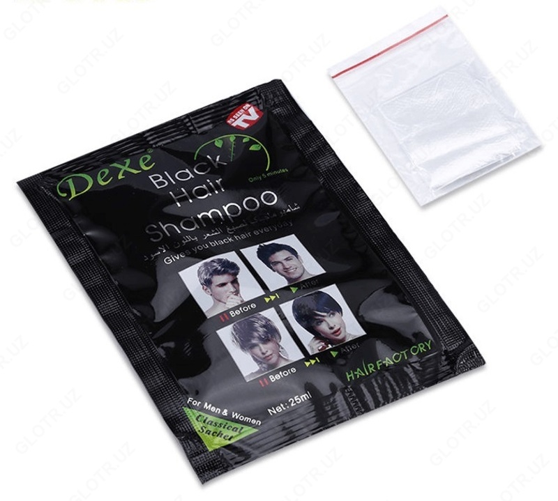 Shampun qora rangga bo'yalgan "Dexe Black Hair Shampoo" - Shifoshop.Uz