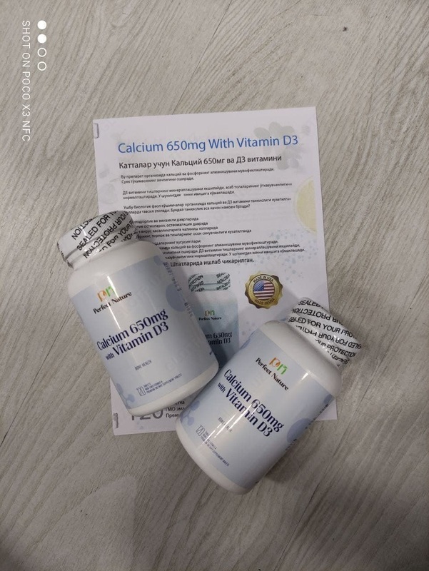Kaltsiy D3 kaltsiy 650 mg + D3 mukammal tabiat - 290 000 so'm