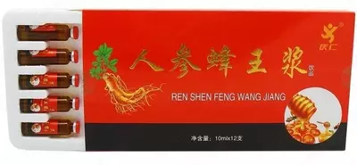 Маточное молочко с женьшенем Ren shen Feng Wang Jiang 10мл х12 - 150 000 сум / шт.