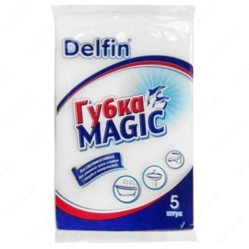 Чистоль губка DELFIN белая 5шт