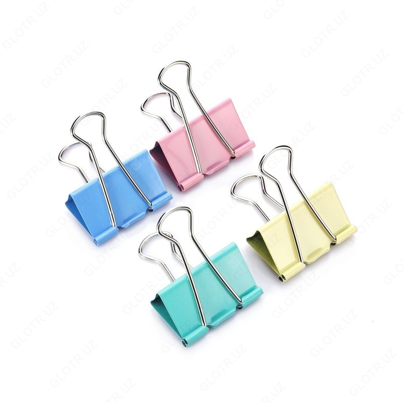 Зажимы для бумаги цветные Deli 50мм