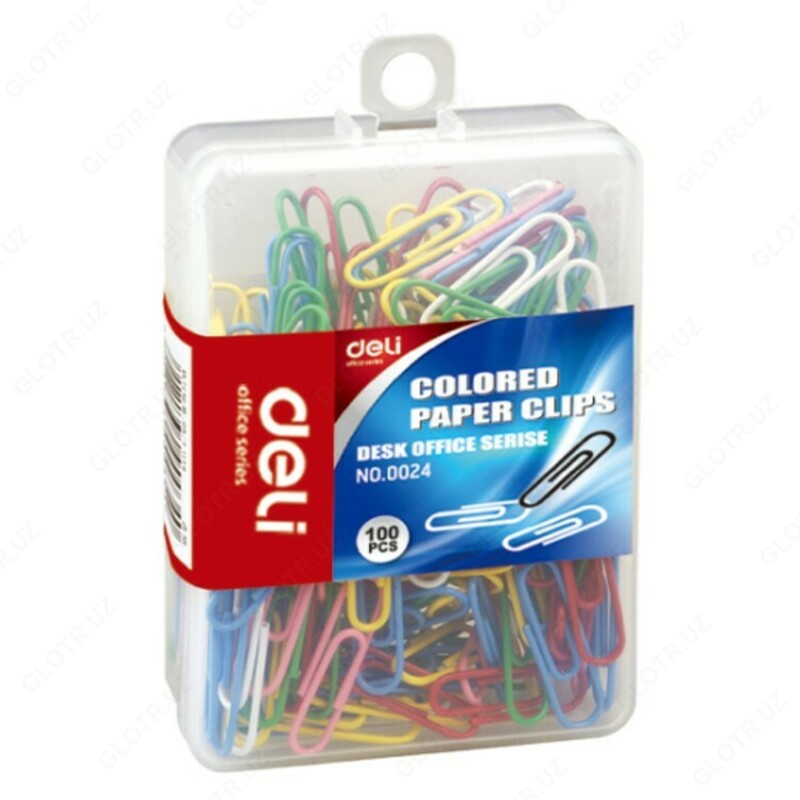 Скрепки цветные 29мм Deli E0024