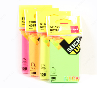 O'z-o'zidan yopishqoq Deli qog'ozi 76x51 mm - 3 753 so'm 10 qadoqdan