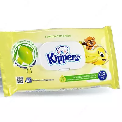 Детские влажные салфетки  Детские влажные салфетки "Kippers"- 48 шт