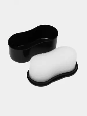 Губка для обуви (плотная) "Salixan" Mini, пластиковый держатель, бесцветная (Код- 362)