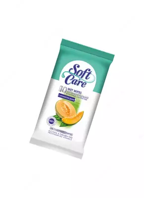 Влажные салфетки (без запаха) "Softcare" 60 шт, антибактериальные (Код - 1287) Ассортимент