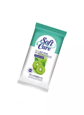 Влажные салфетки (без запаха) "Softcare" 60 шт, антибактериальные (Код - 1287) Ассортимент