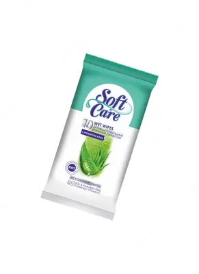 Влажные салфетки (без запаха) "Softcare" 60 шт, антибактериальные (Код - 1287) Ассортимент