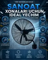 Sanoat ventilyatori  devorga o‘rnatiladigan 75 sm